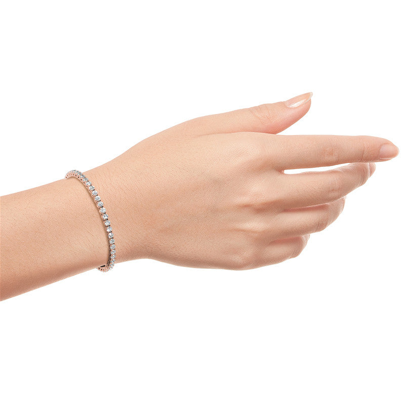 Moissanite Tennis Bracelet – 6 Carat 3mm Round Stones | 14K Gold Overlay Bracelet