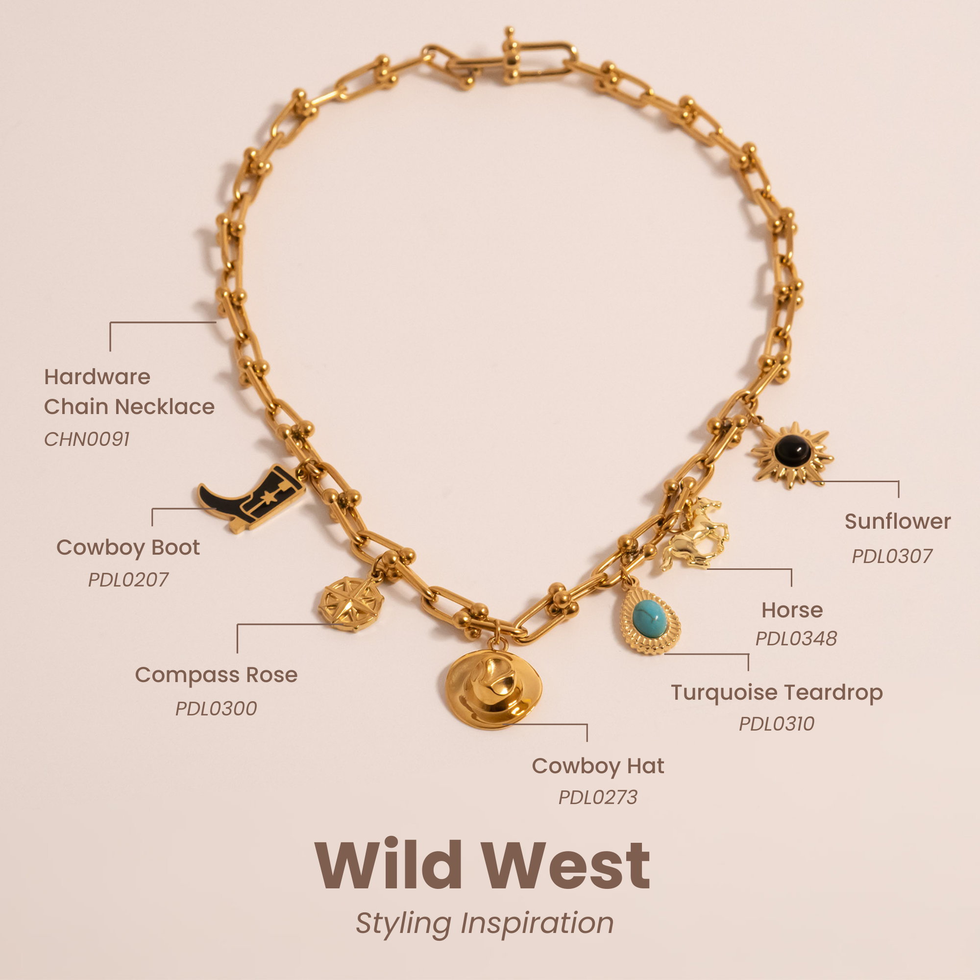 Gold Hardware Necklace – 18K Gold PVD Stainless Steel Chain | Tarnish Resistant Jewelry