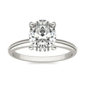 Lab Grown Diamond Ring – 2 Carat Oval Solitaire Engagement | 14K White Gold Band