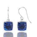 Blue Sapphire Drop Earrings – 4.50CTW Lab Grown Sapphires | Sterling Silver Jewelry