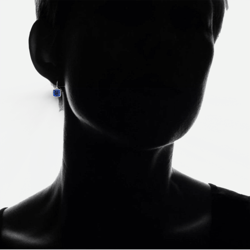 Blue Sapphire Drop Earrings – 4.50CTW Lab Grown Sapphires | Sterling Silver Jewelry