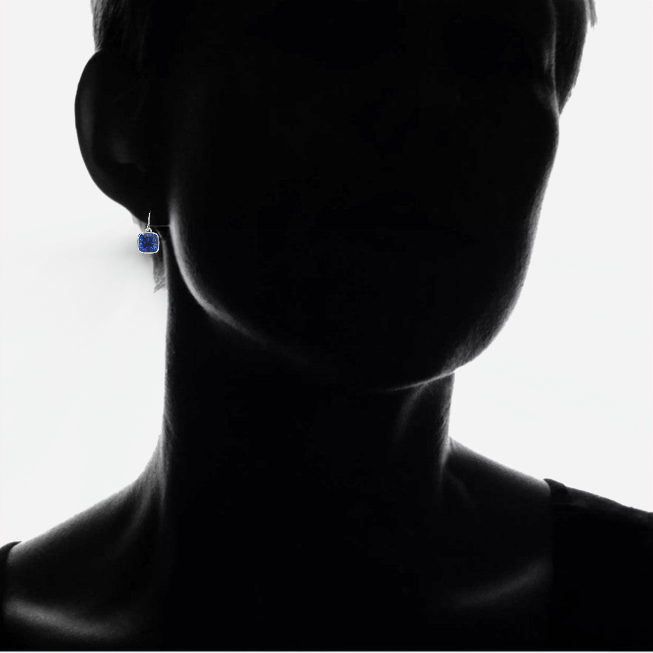 Blue Sapphire Drop Earrings – 4.50CTW Lab Grown Sapphires | Sterling Silver Jewelry