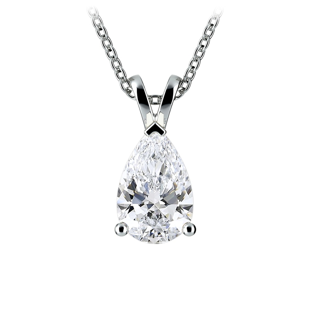 Lab-Grown Diamond Pendant – 2.00 CTW Pear Cut Diamond | 14K White Gold, AGI Certified