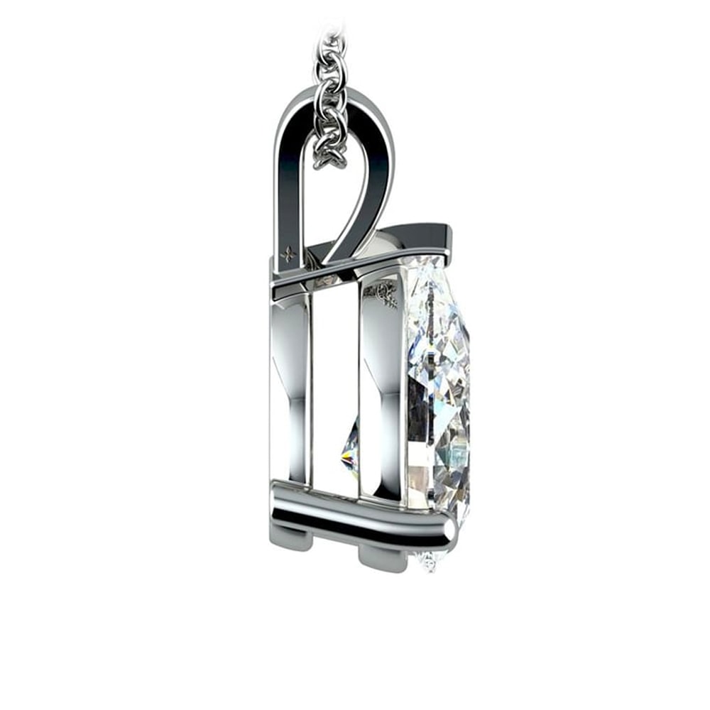 Lab-Grown Diamond Pendant – 2.00 CTW Pear Cut Diamond | 14K White Gold, AGI Certified