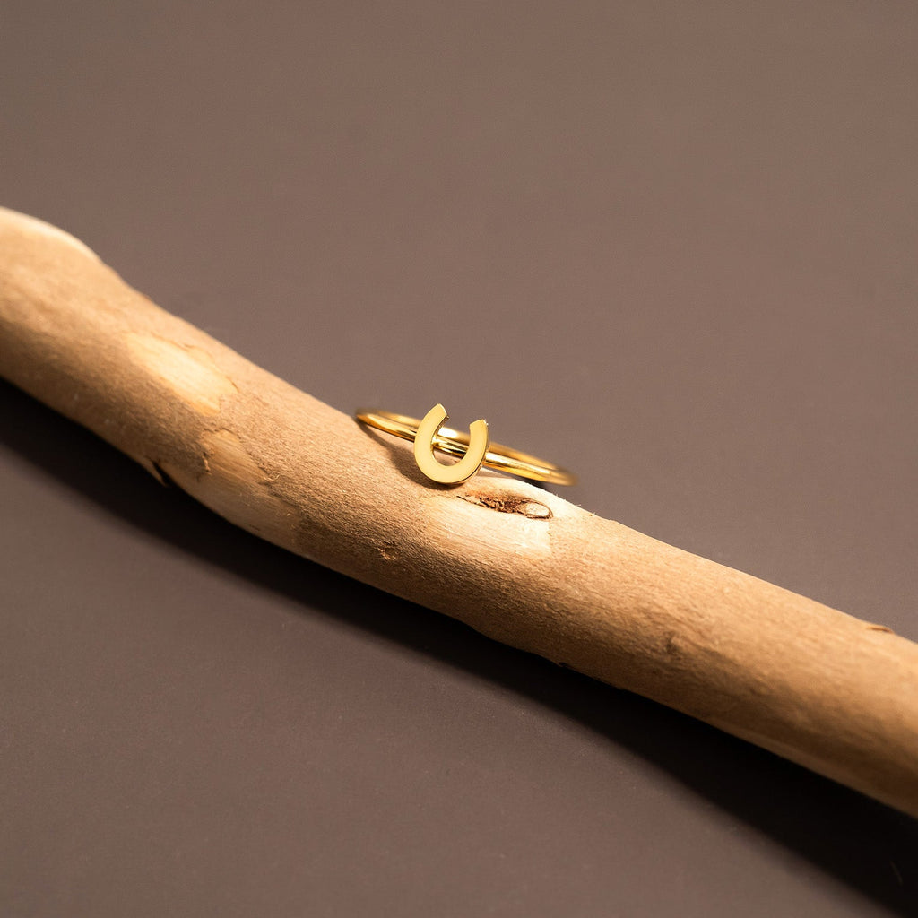 Gold Horseshoe Ring – 18K Gold PVD Stainless Steel Durable Everyday Band