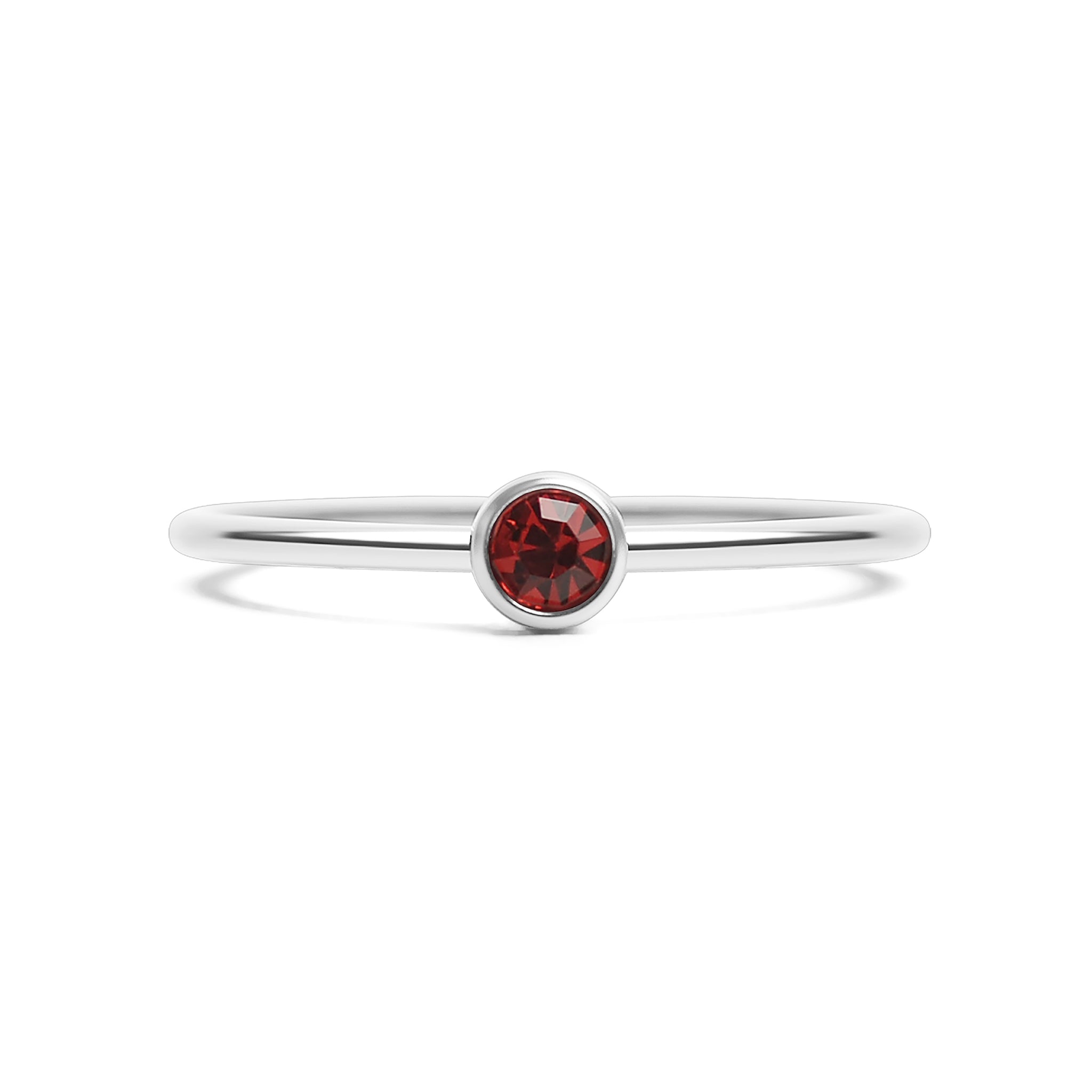 Stainless Steel Birthstone Ring – Durable 316L Surgical Steel With Cubic Zirconia