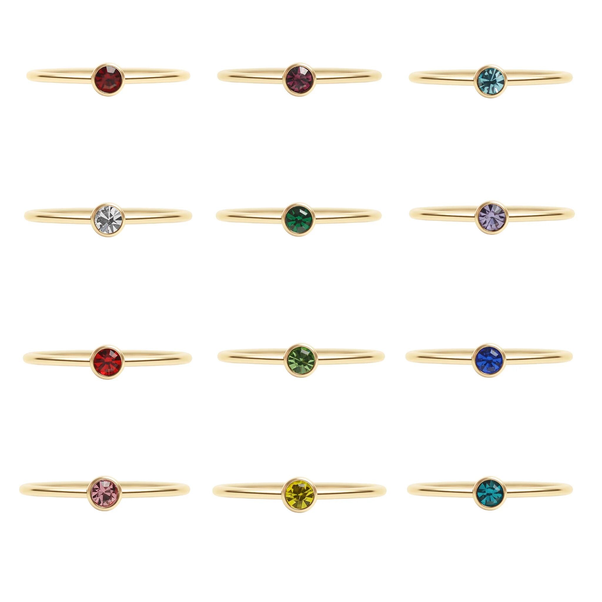14K Gold Stacking Ring – Birthstone Stacking Ring | Gold Filled Durable Jewelry