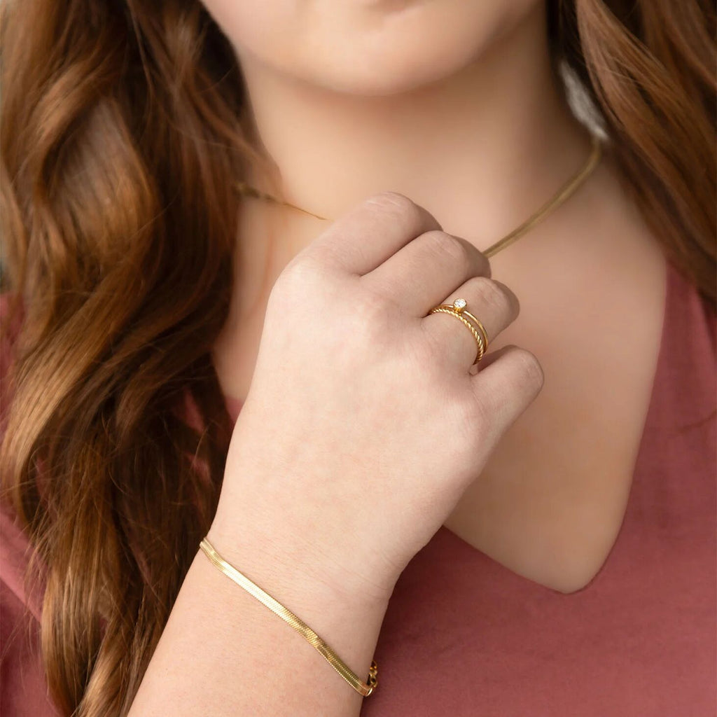 14K Gold Stacking Ring – Birthstone Stacking Ring | Gold Filled Durable Jewelry