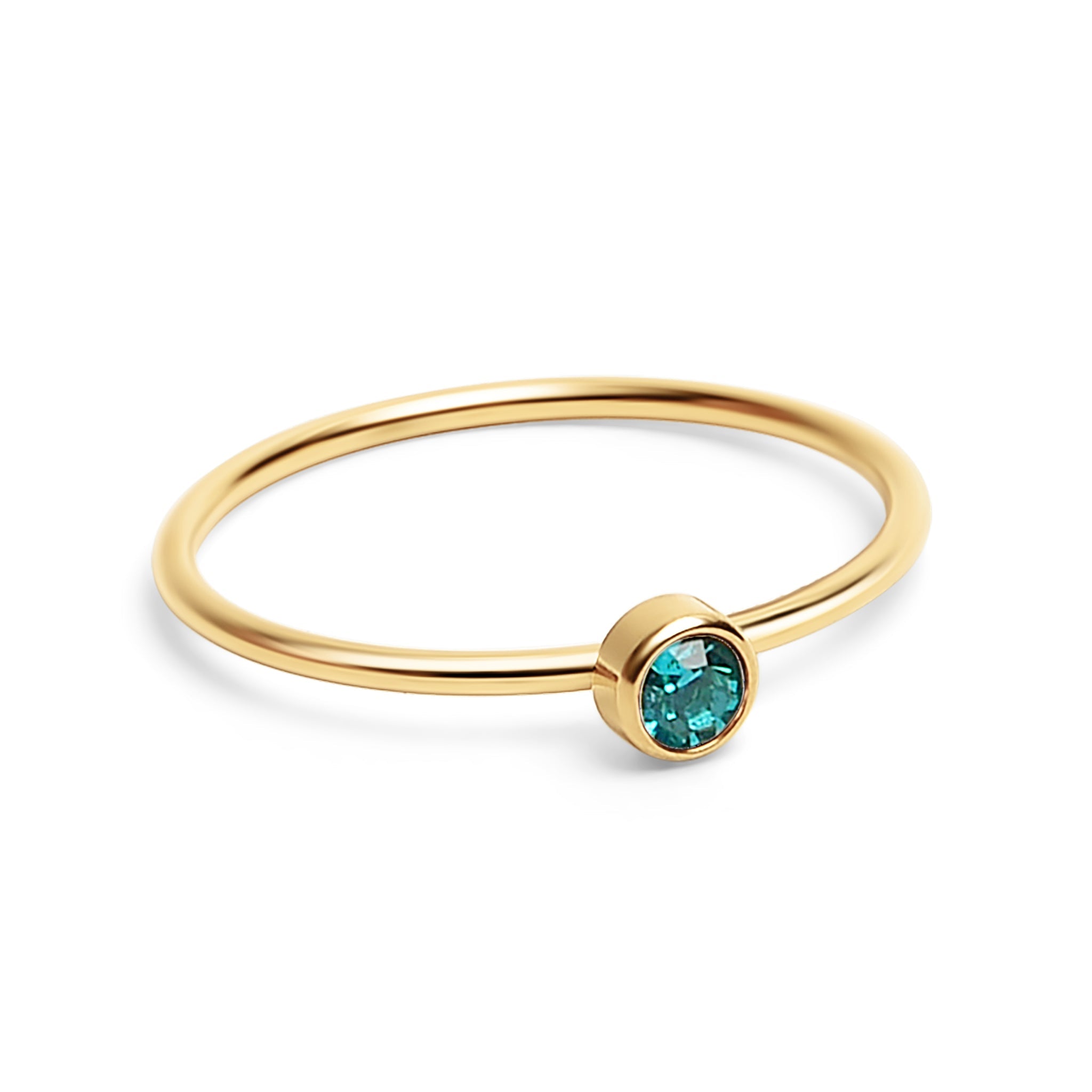 Birthstone Stacking Ring – 18K Gold PVD Stainless Steel | Hypoallergenic Daily Wear