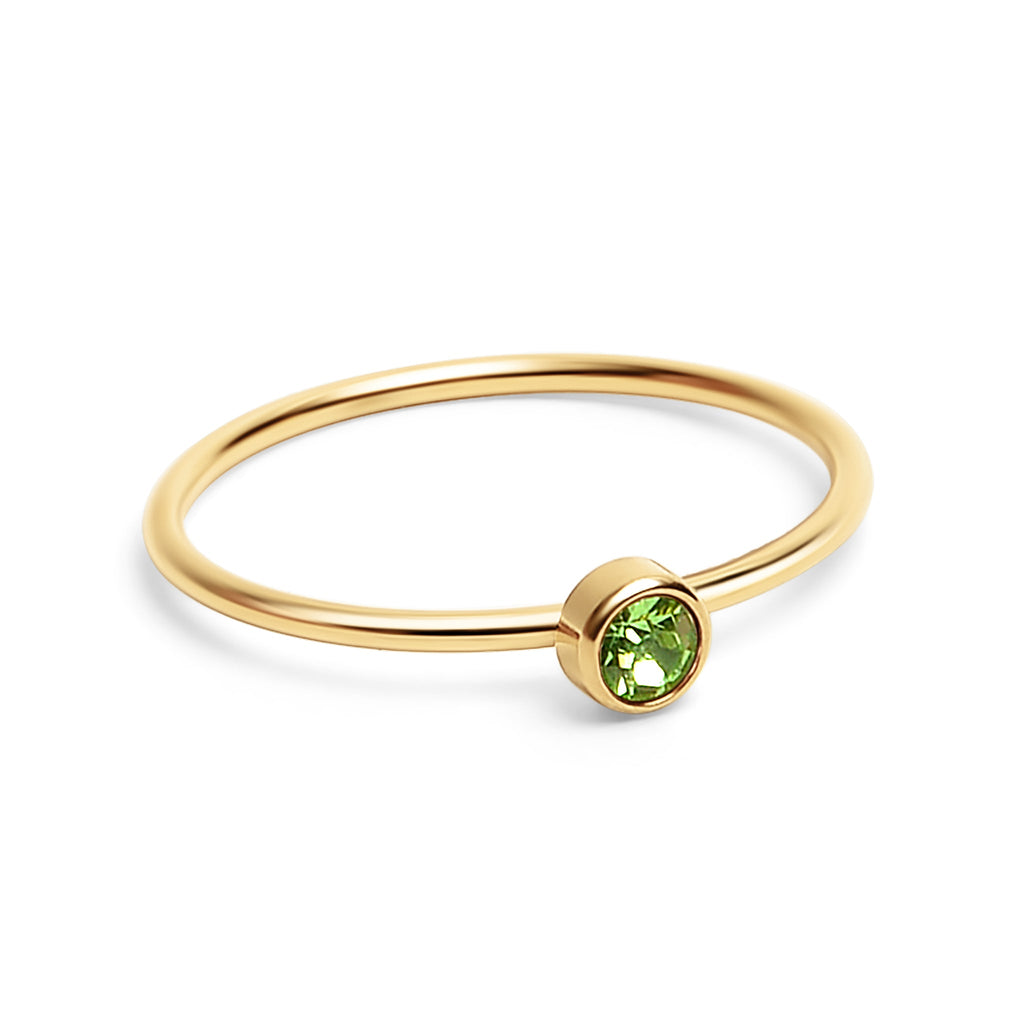 Birthstone Stacking Ring – 18K Gold PVD Stainless Steel | Hypoallergenic Daily Wear