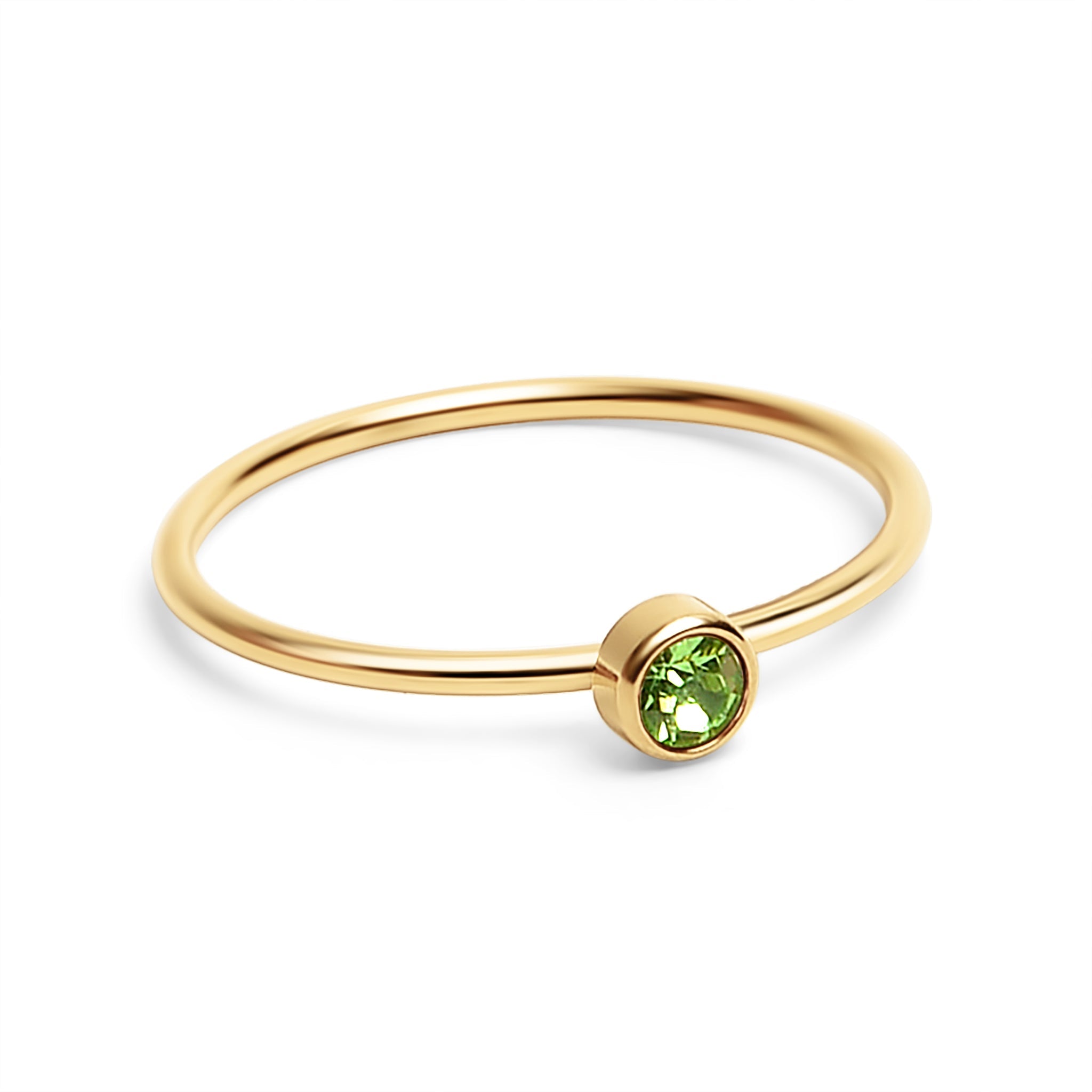Birthstone Stacking Ring – 18K Gold PVD Stainless Steel | Hypoallergenic Daily Wear