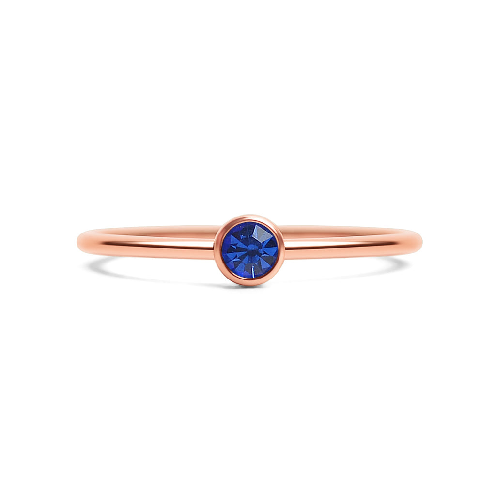 Rose Gold Stacking Ring – 18k PVD Coated Stainless Steel Birthstone Band