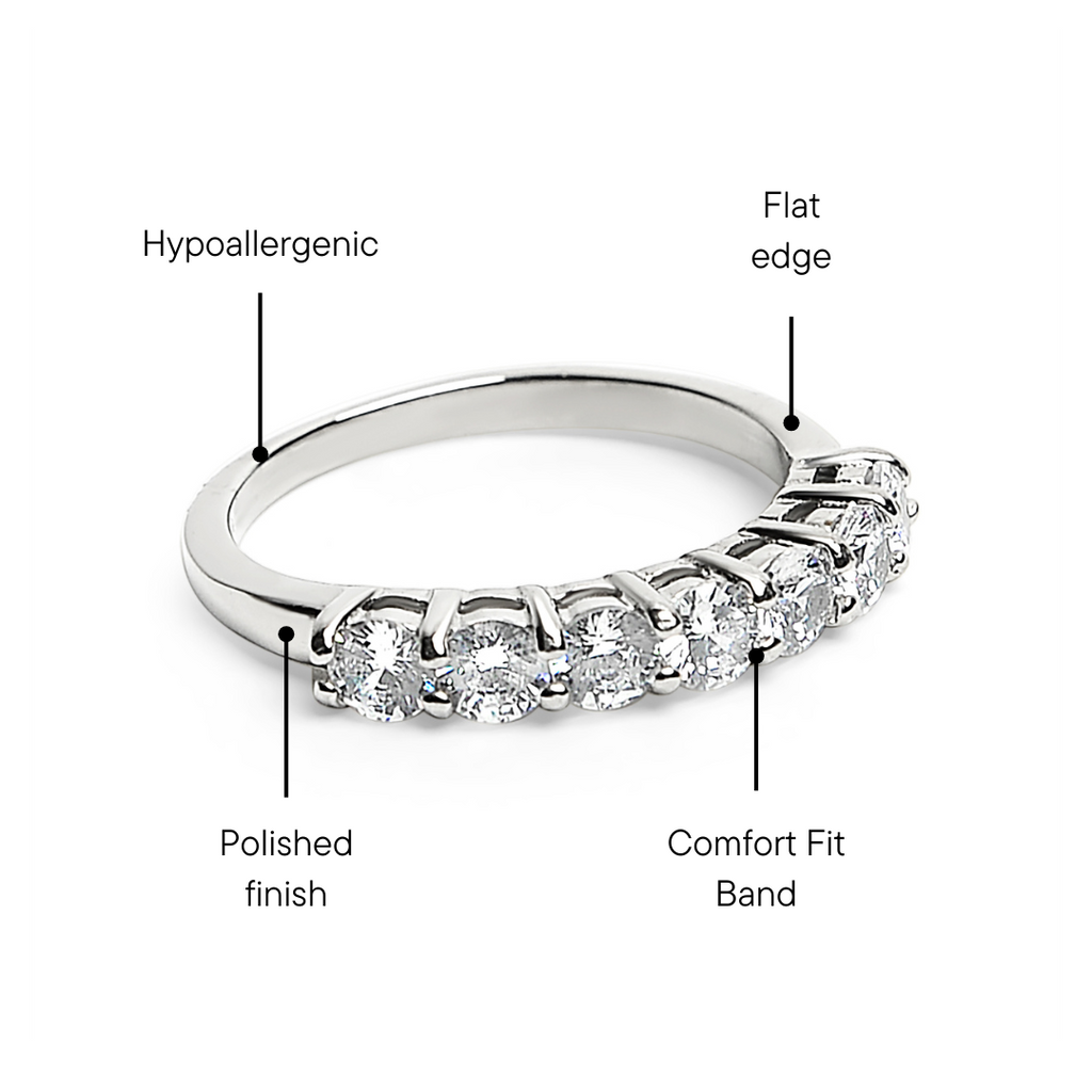 Stainless Steel CZ Ring – Durable 316L Surgical Steel Prong Setting Band
