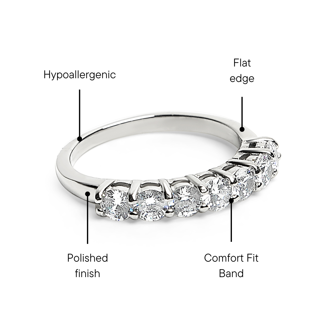 Stainless Steel CZ Ring – Durable 316L Surgical Steel Prong Setting Band