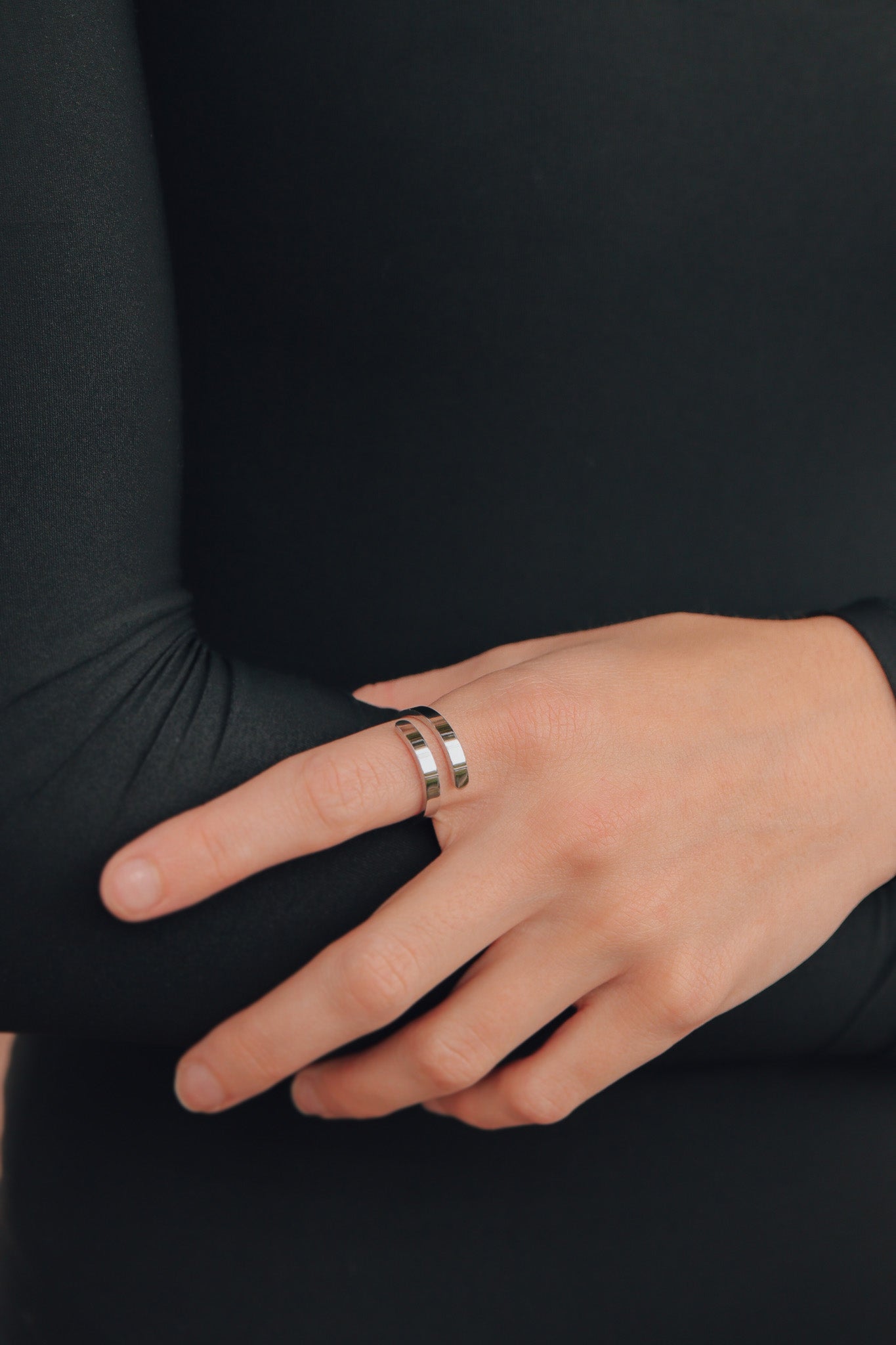 Stainless Steel Blank Engravable 2 Name Wrap Ring Lifestyle