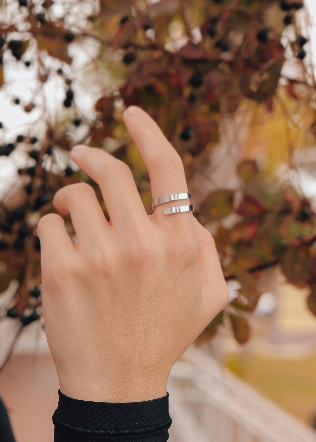 Stainless Steel Blank Engravable 2 Name Wrap Ring Lifestyle