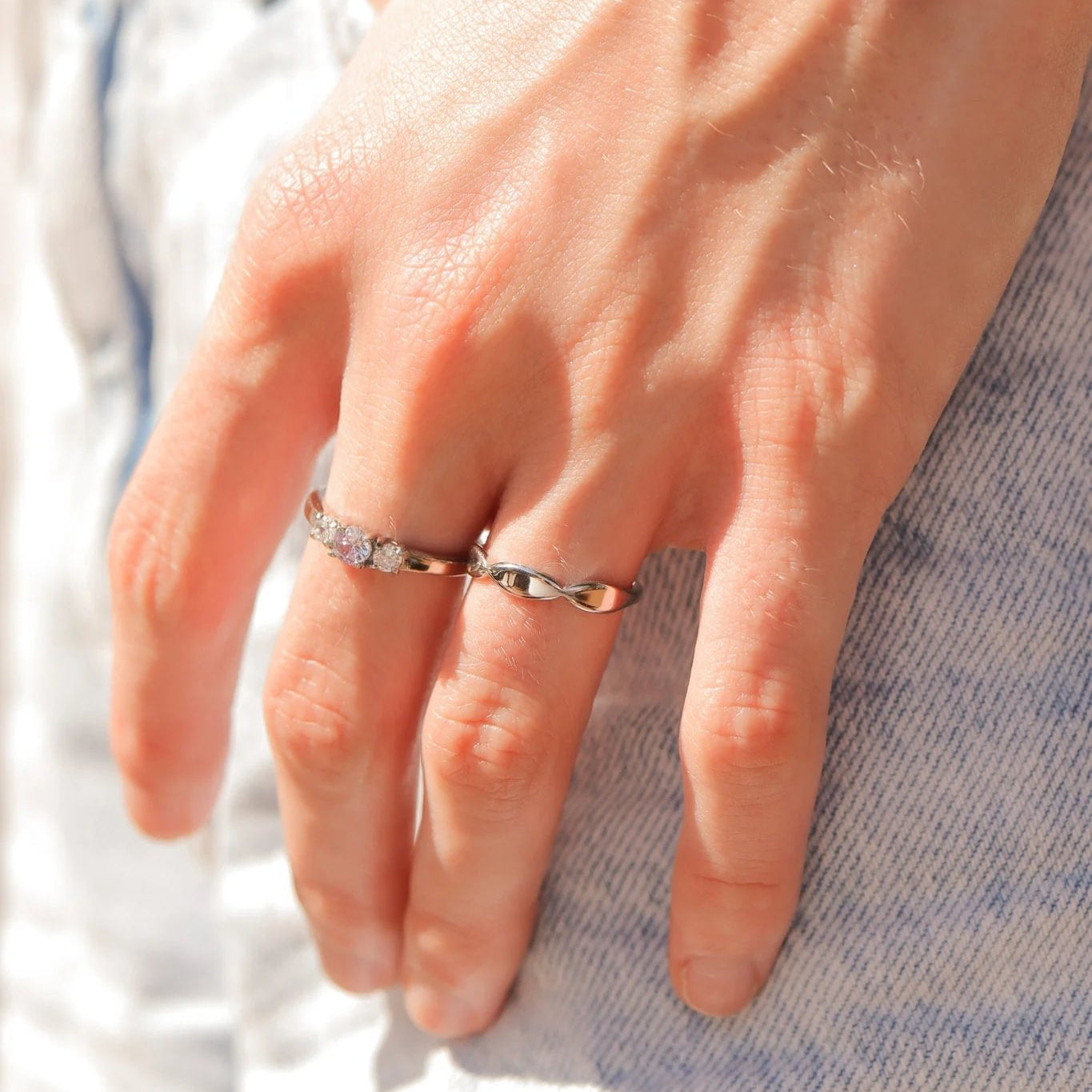 Birthstone Ring - Stainless Steel Band with CZ Accent for Women, Durable 316L