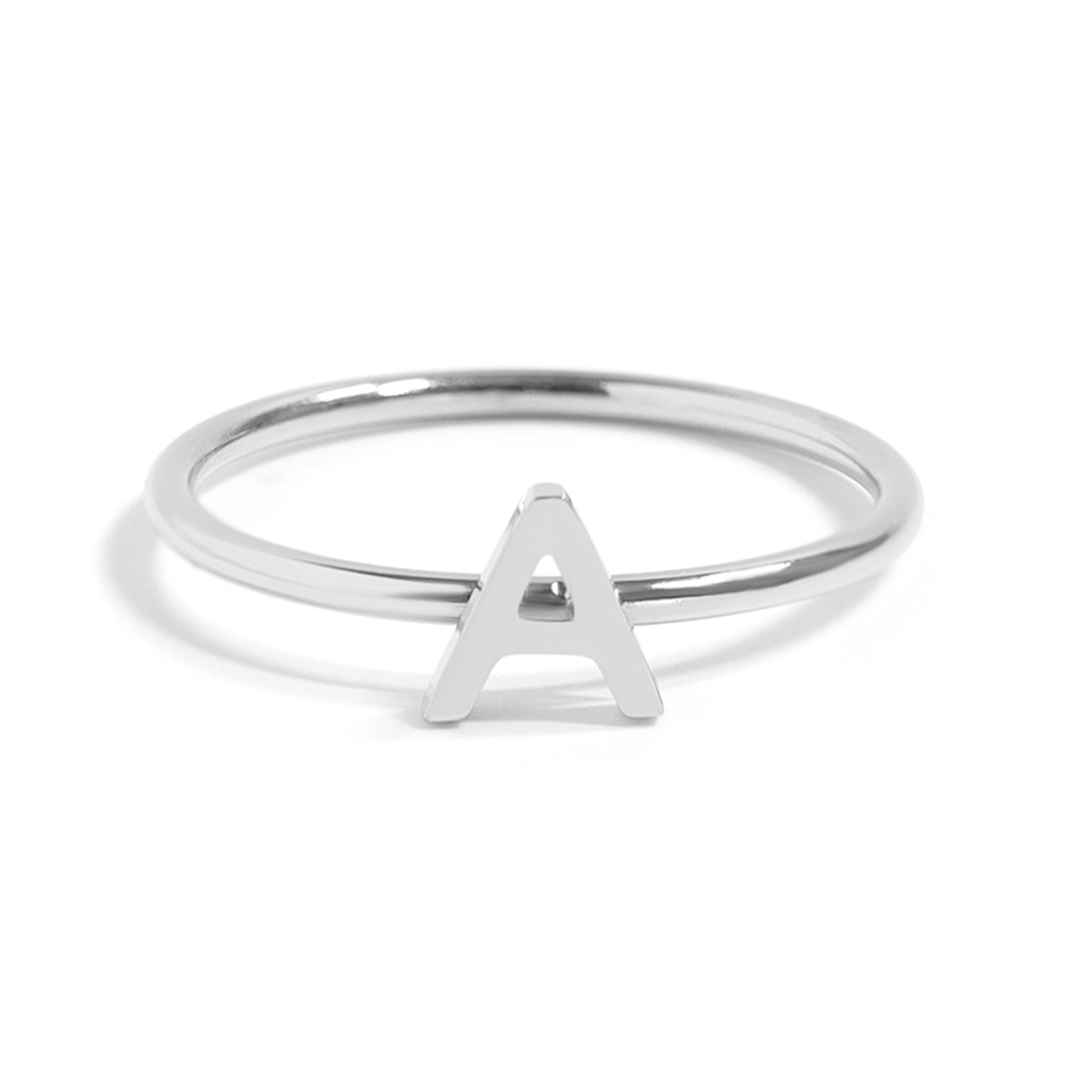 Stainless Steel Stacking Rings – Custom Initial A-M | Durable 316L Hypoallergenic Jewelry