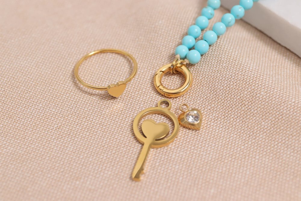 18K Gold Stacking Rings – Symbol Stainless Steel PVD Coated Jewelry Stack