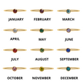 Birthstone Stacking Ring – 18K Gold PVD Stainless Steel | Hypoallergenic Daily Wear