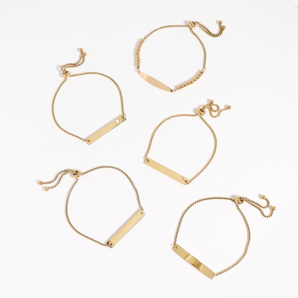 Various Stainless Steel Adjustable Engravable Bracelets Lifestyle