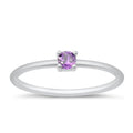 Amethyst Round Stackable Ring in Silver - Get Ready for Your February Birthday!