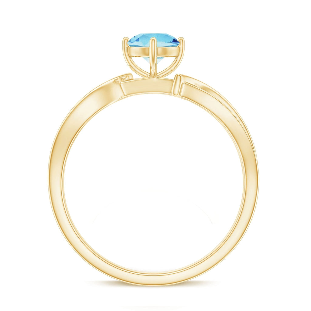 Aquamarine Engagement Ring – 0.8 Carat Blue Gemstone With Diamond Infinity Band