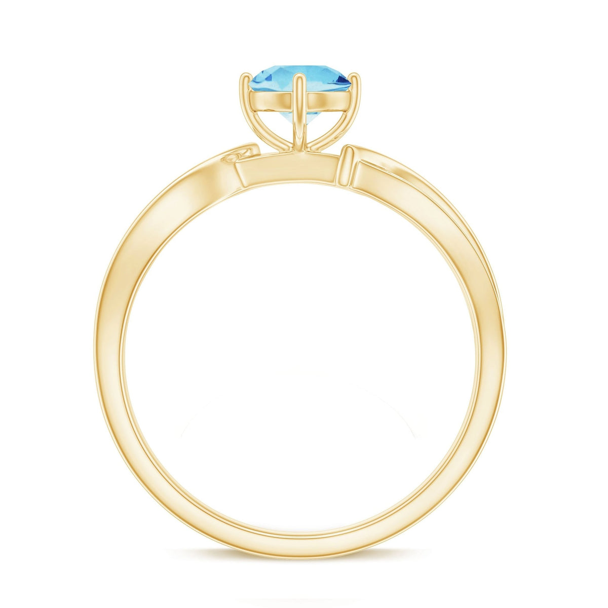Aquamarine Engagement Ring – 0.8 Carat Blue Gemstone With Diamond Infinity Band