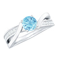 Aquamarine Engagement Ring – Natural AAA Quality Blue Gemstone Infinity Band