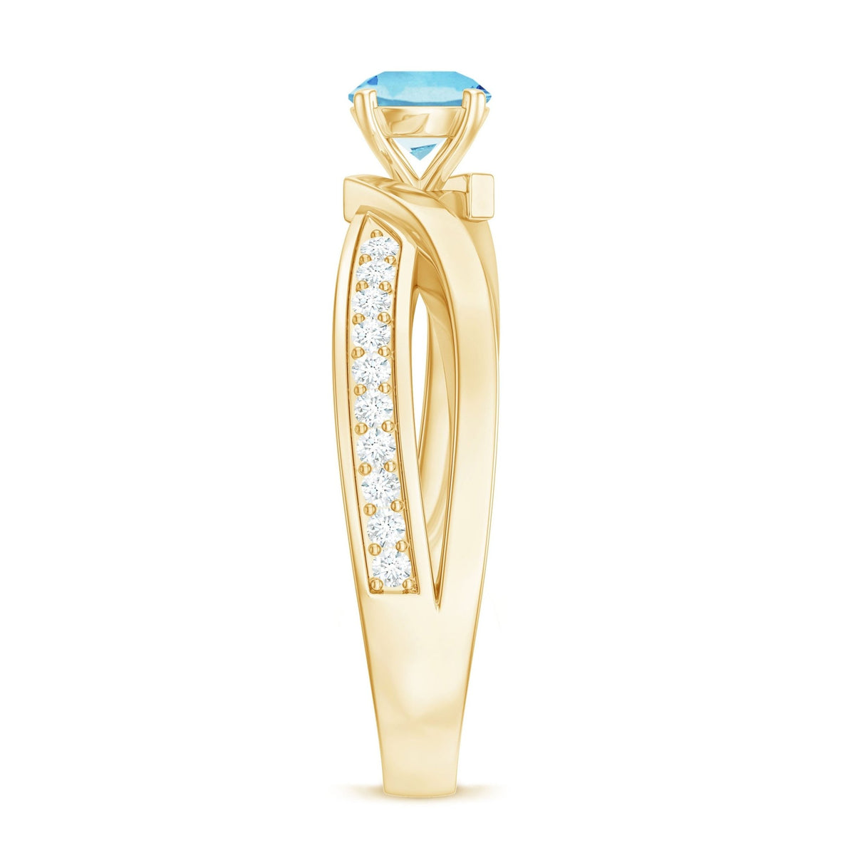 Aquamarine Engagement Ring – Natural AAA Quality Blue Gemstone Infinity Band