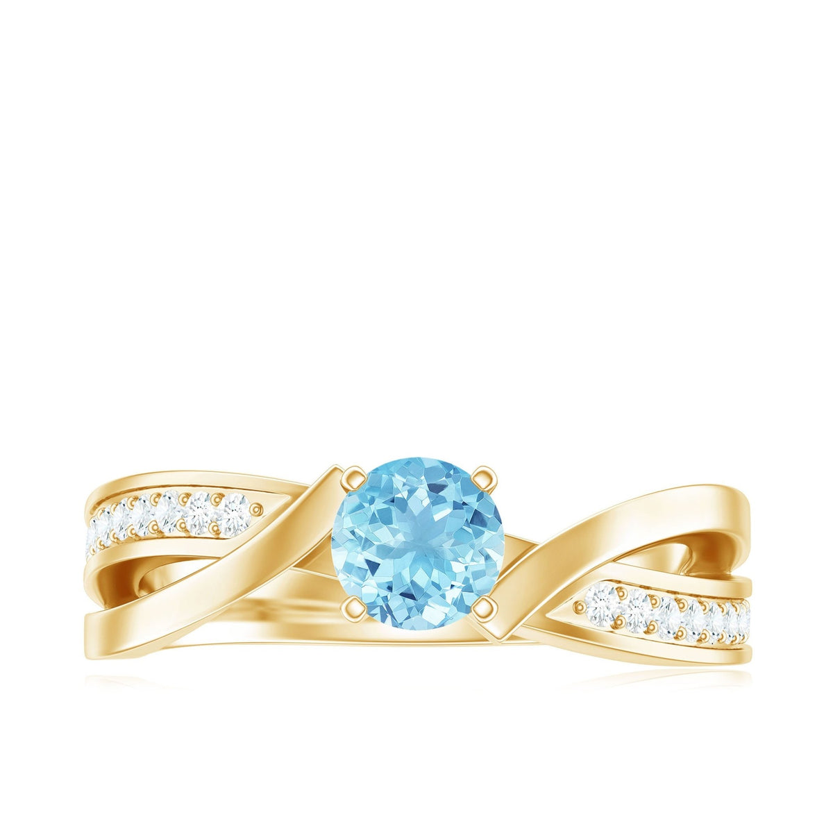 Aquamarine Engagement Ring – Natural AAA Quality Blue Gemstone Infinity Band