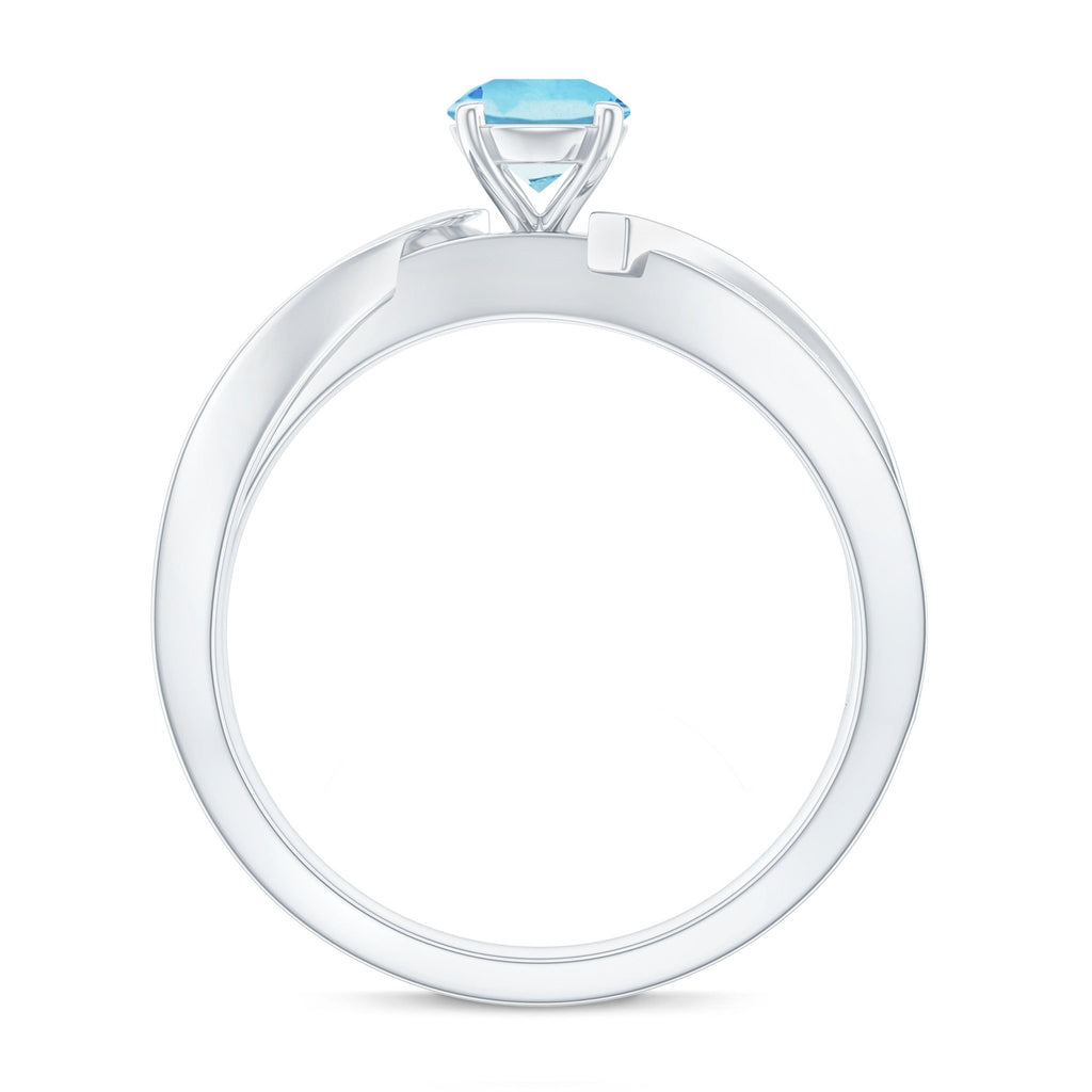 Aquamarine Engagement Ring – Natural AAA Quality Blue Gemstone Infinity Band