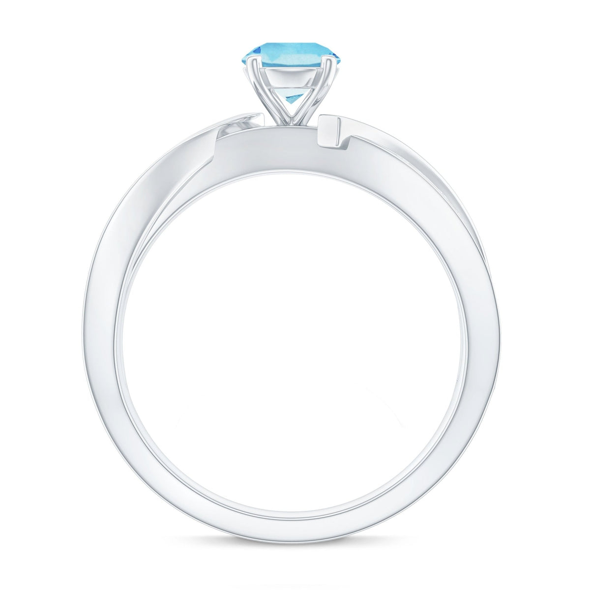 Aquamarine Engagement Ring – Natural AAA Quality Blue Gemstone Infinity Band
