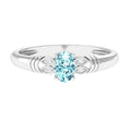 Aquamarine Engagement Ring – Oval AAA Quality Blue Gemstone With Diamond Side Stones