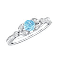 Aquamarine Engagement Ring – Vintage Blue Gemstone With Diamond & Certificate