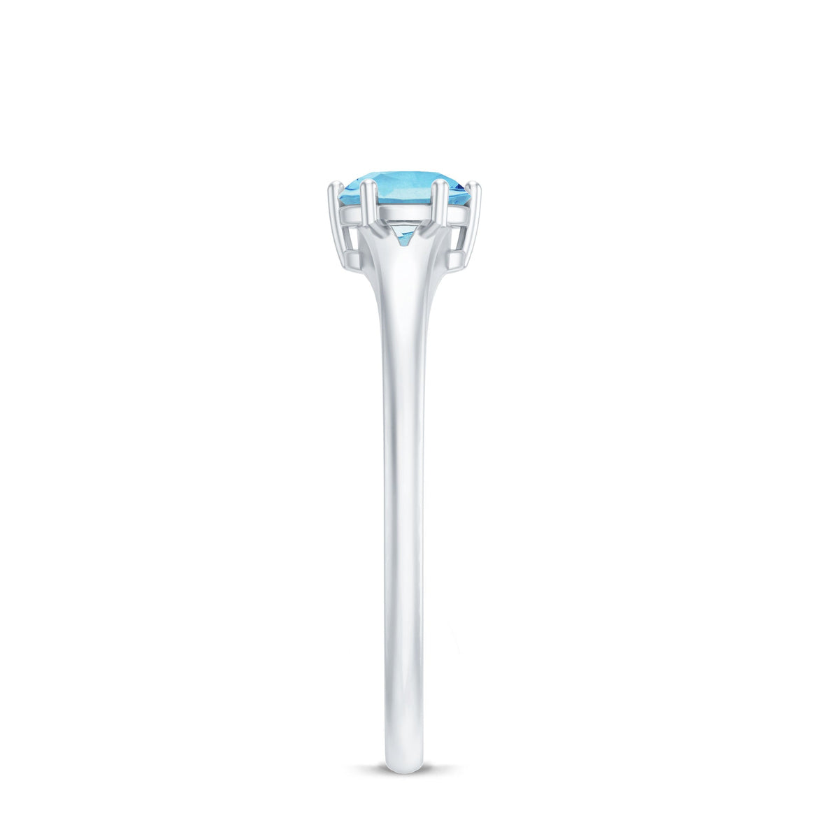 Aquamarine Promise Ring – Classic Solitaire Design With 6-Prong Setting