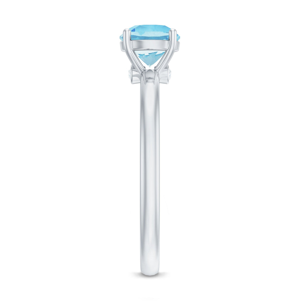 Aquamarine Promise Ring – Natural Blue Gemstone With Hidden Diamond Detail