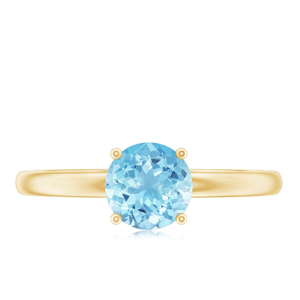 Aquamarine Promise Ring – Natural Blue Gemstone With Hidden Diamond Detail