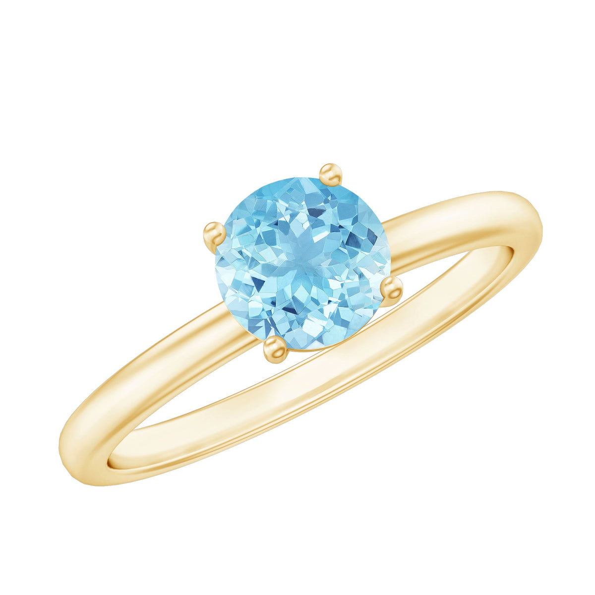 Aquamarine Promise Ring – Natural Blue Gemstone With Hidden Diamond Detail