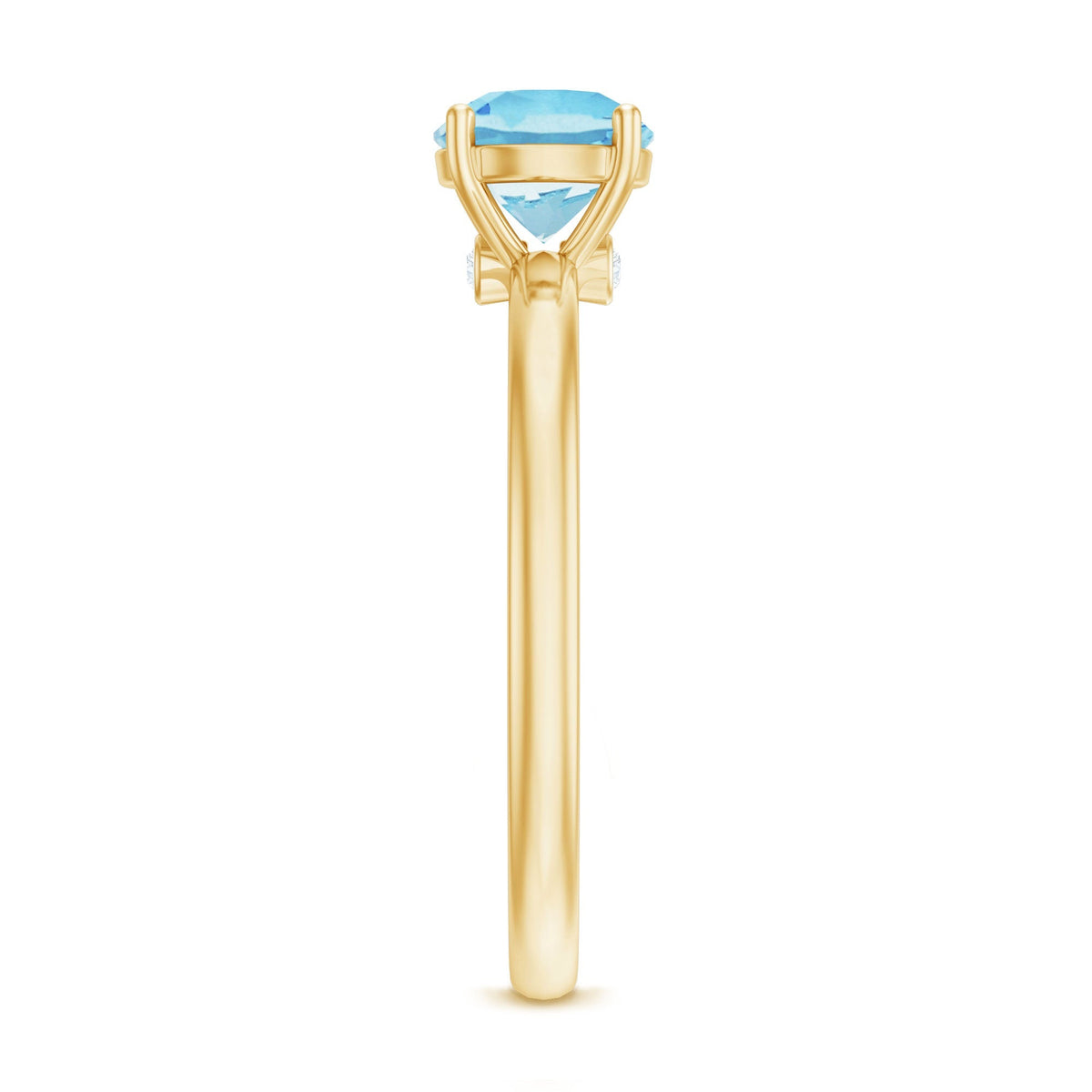 Aquamarine Promise Ring – Natural Blue Gemstone With Hidden Diamond Detail