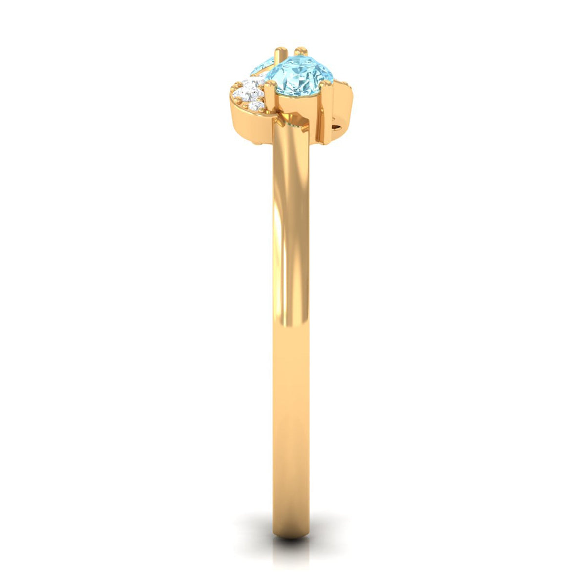 Aquamarine Promise Ring – Pear Shape Infinity Ring With Diamond Accents