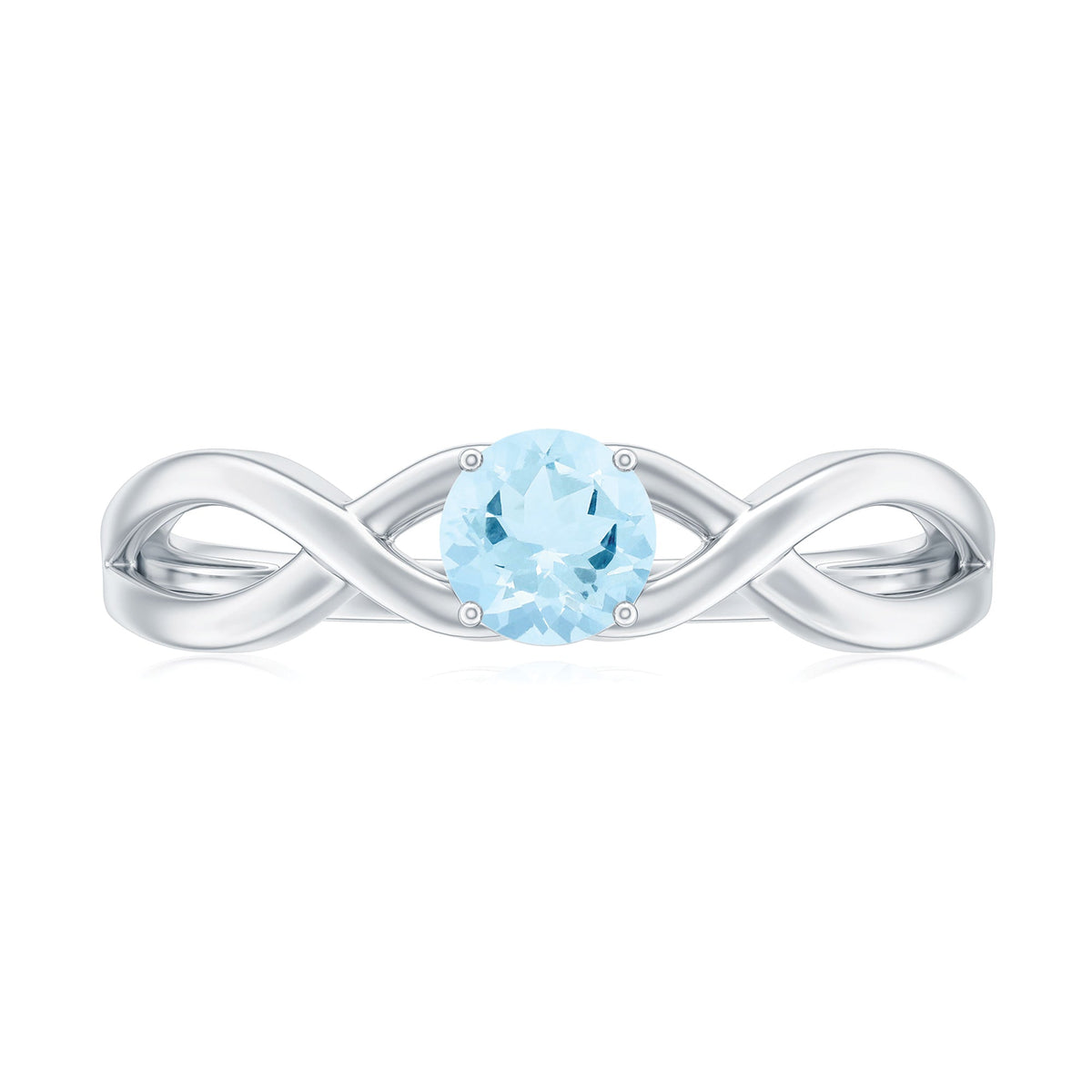 Aquamarine Promise Ring – Solitaire Infinity Band With AAA Quality Stone