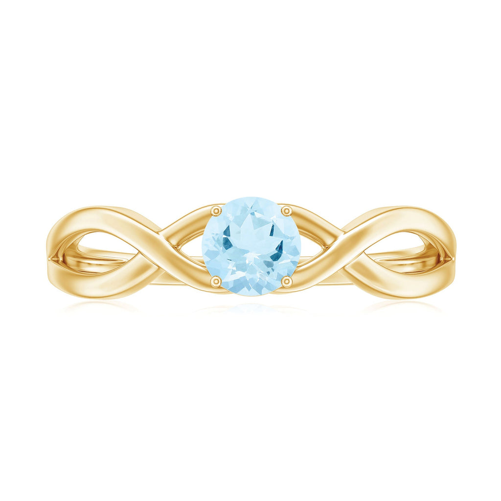 Aquamarine Promise Ring – Solitaire Infinity Band With AAA Quality Stone