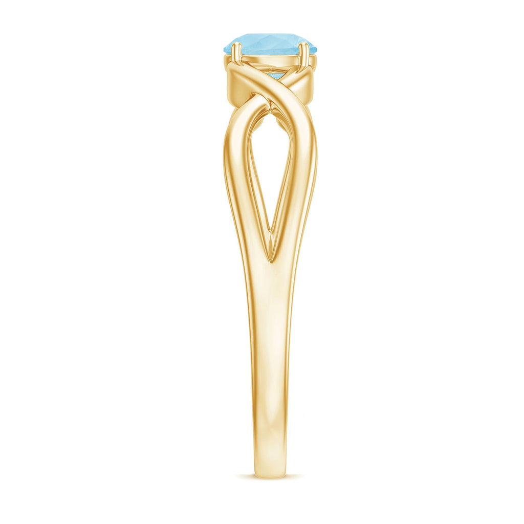 Aquamarine Promise Ring – Solitaire Infinity Band With AAA Quality Stone