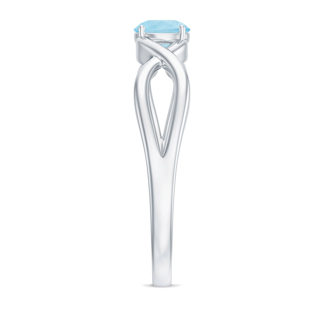 Aquamarine Promise Ring – Solitaire Infinity Band With AAA Quality Stone