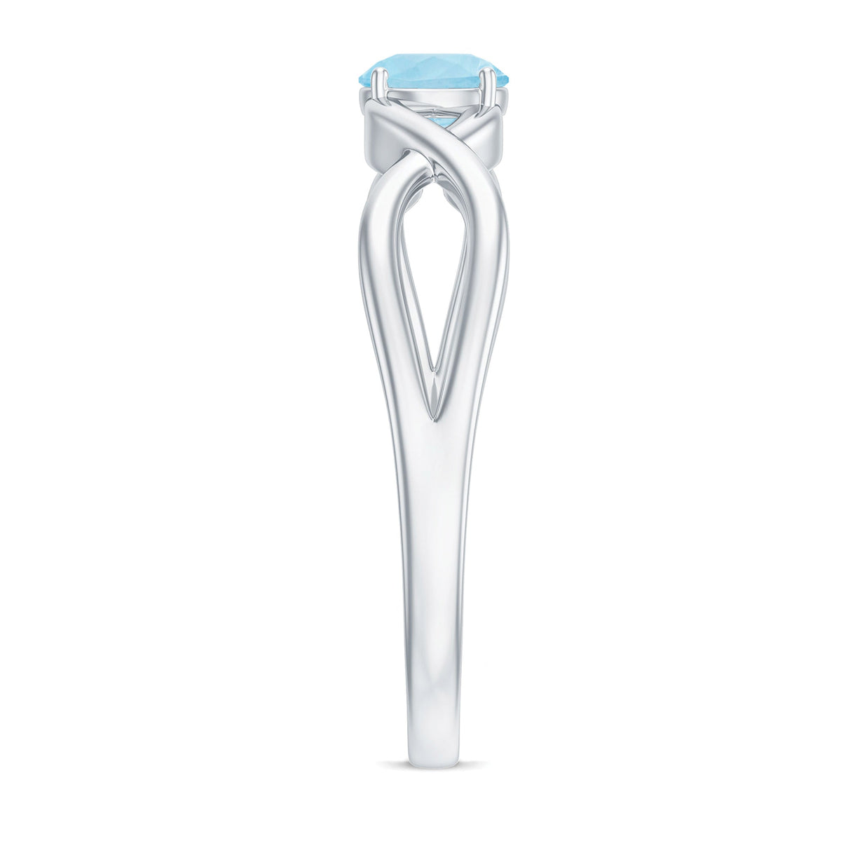 Aquamarine Promise Ring – Solitaire Infinity Band With AAA Quality Stone