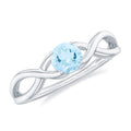 Aquamarine Promise Ring – Solitaire Infinity Band With AAA Quality Stone
