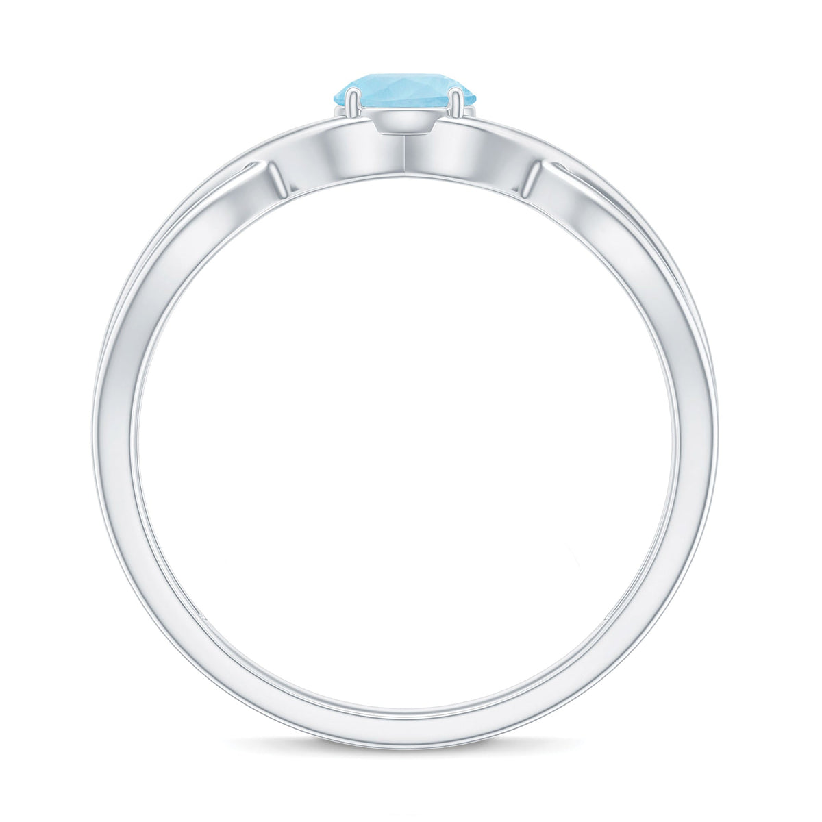 Aquamarine Promise Ring – Solitaire Infinity Band With AAA Quality Stone