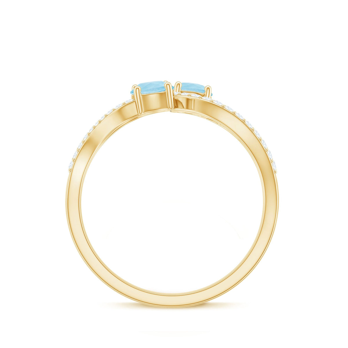 Aquamarine Promise Ring – Two Stone Diamond Infinity Design | Lasting Love Jewelry