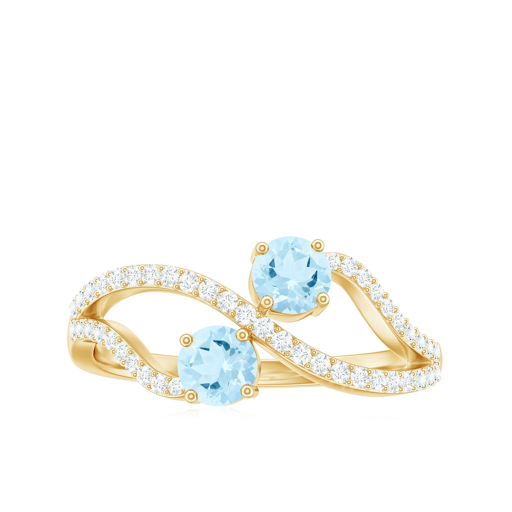 Aquamarine Promise Ring – Two Stone Diamond Infinity Design | Lasting Love Jewelry